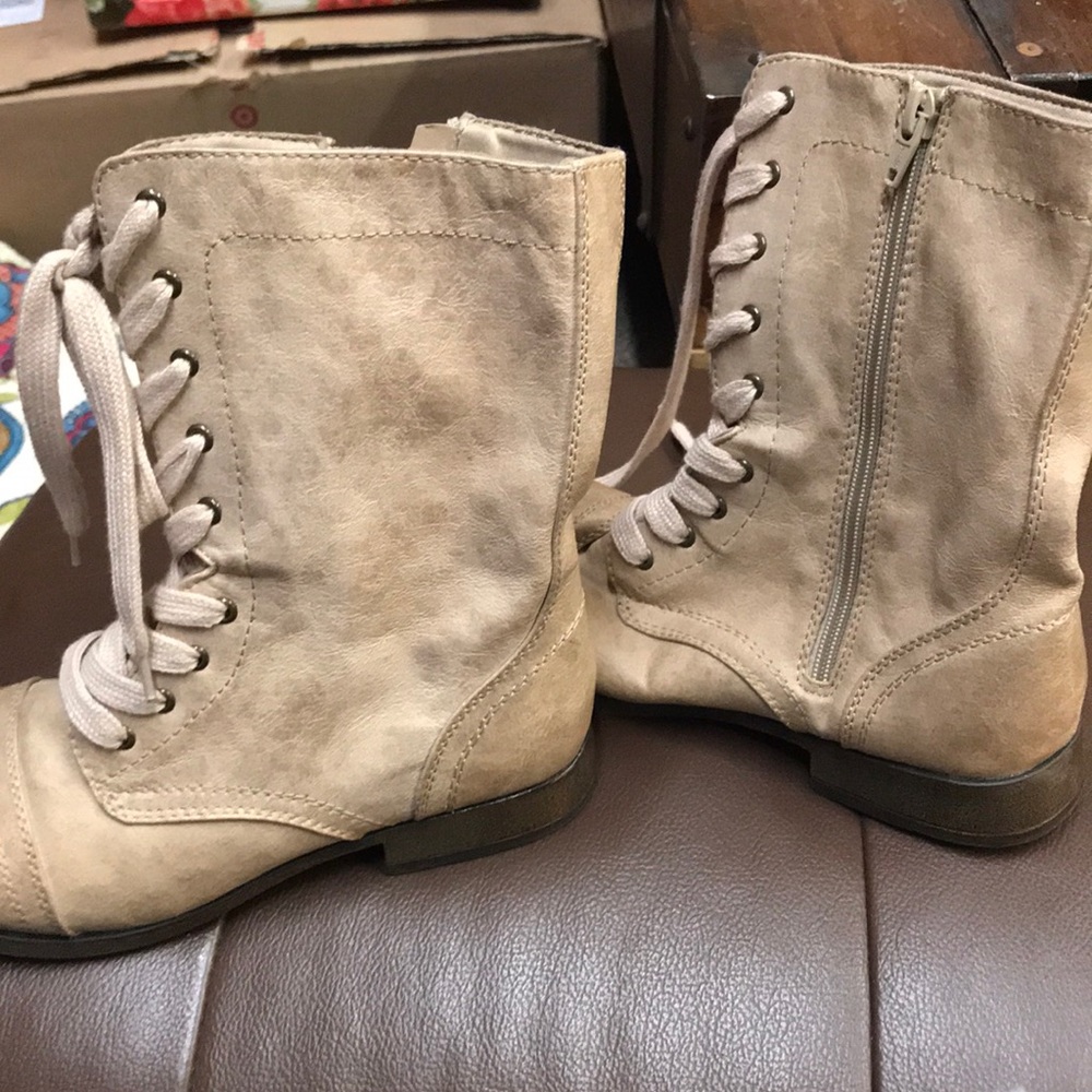 Mossimo Supply lace/zip up combat style boots.
